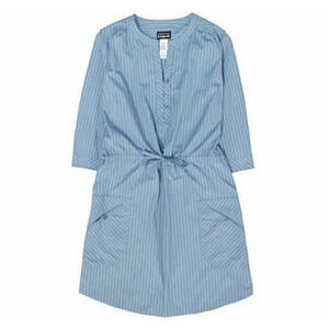 NWOT Patagonia Sun Shelter Tunic Dress in Storm Blue Stripe Size 12